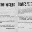 Obwieszczenie w sprawie wydania Żyda policji w Grójcu 1941